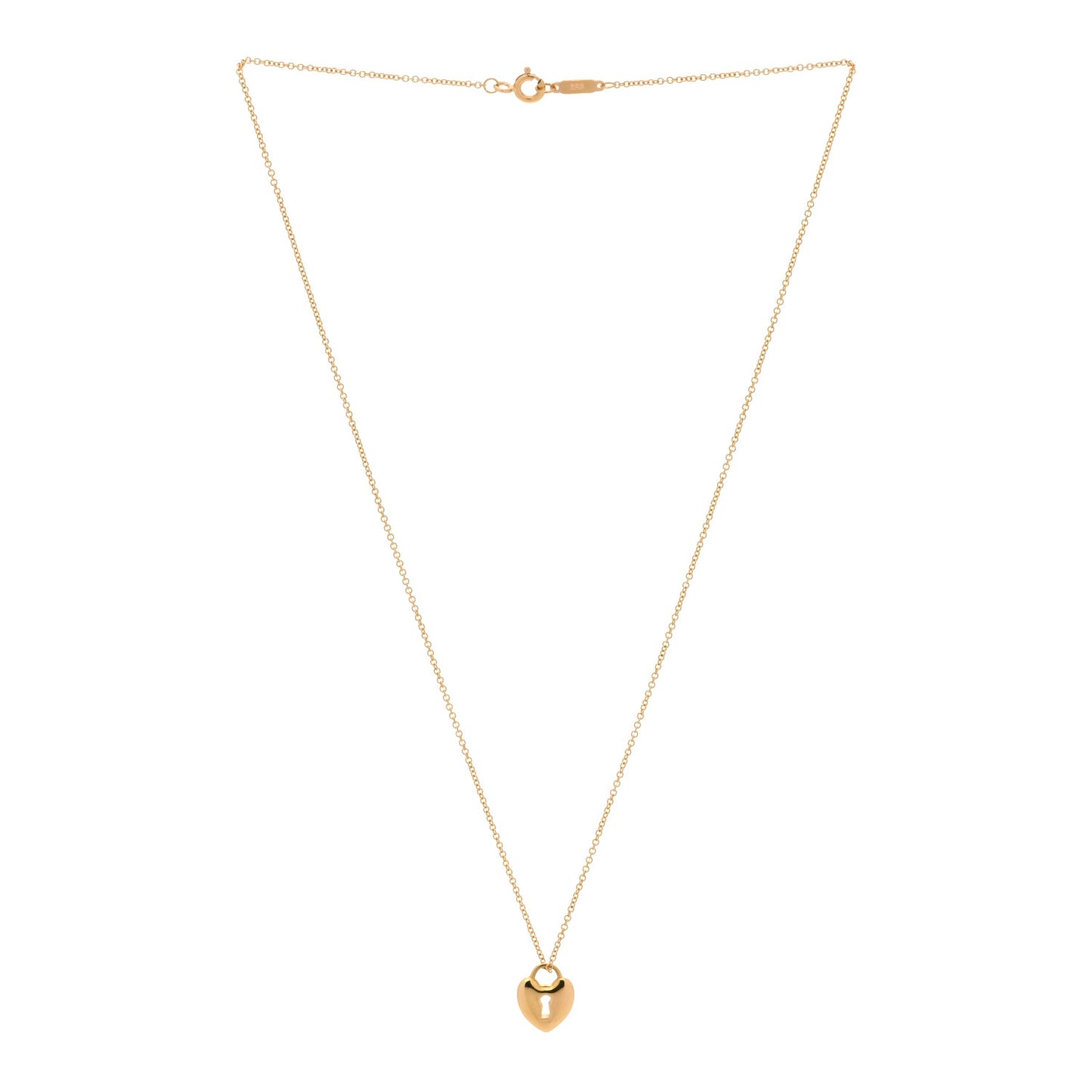 18K Rose Gold Mini Heart Lock Pendant Necklace