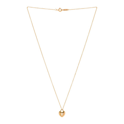 Tiffany 18K Rose Gold Mini Heart Lock Pendant Necklace 3 of 5