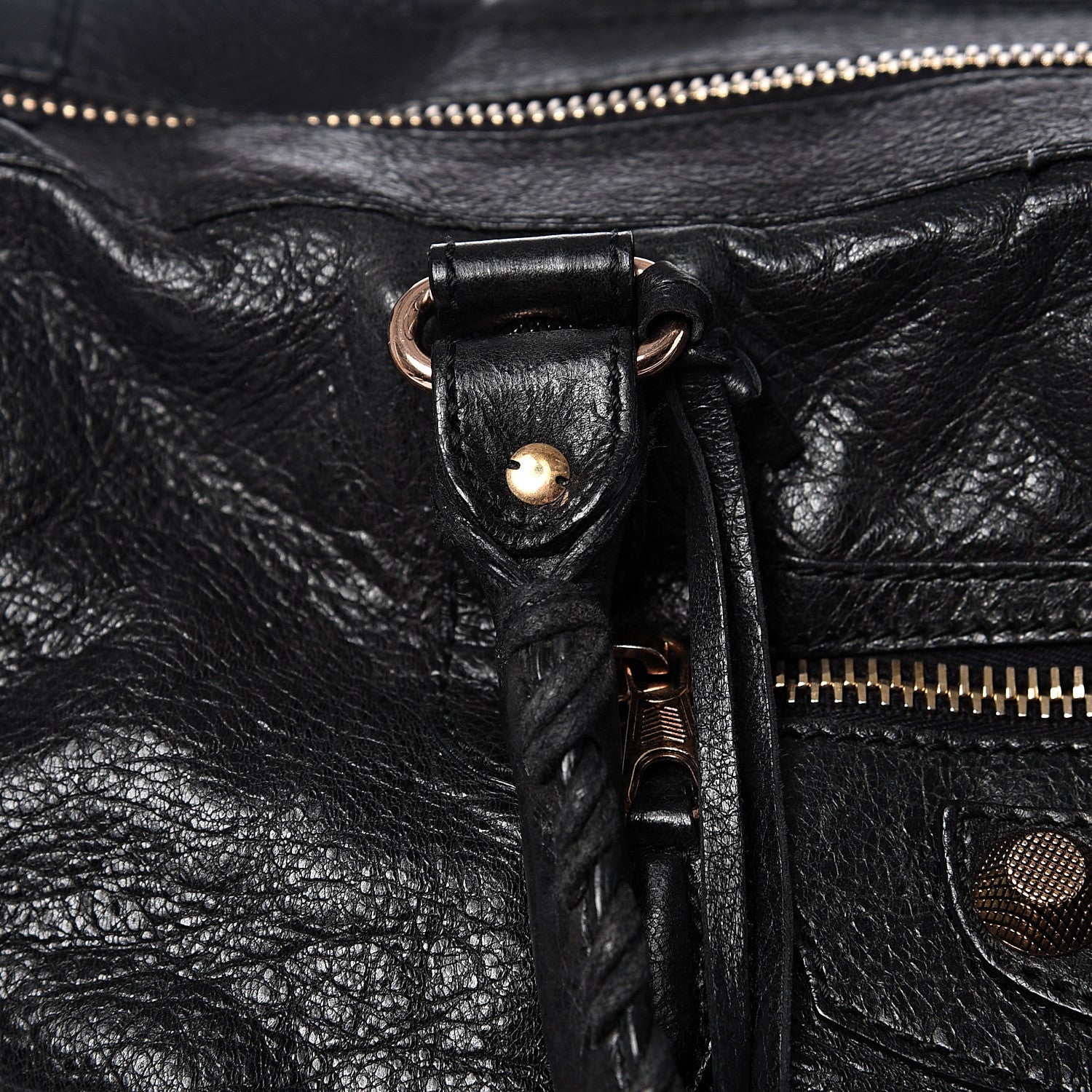 Balenciaga Agneau Giant 12 Rose Gold Hardware Weekender Black 11 of 13