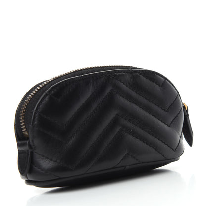 Gucci Calfskin Matelasse GG Marmont Key Pouch Black 3 of 8