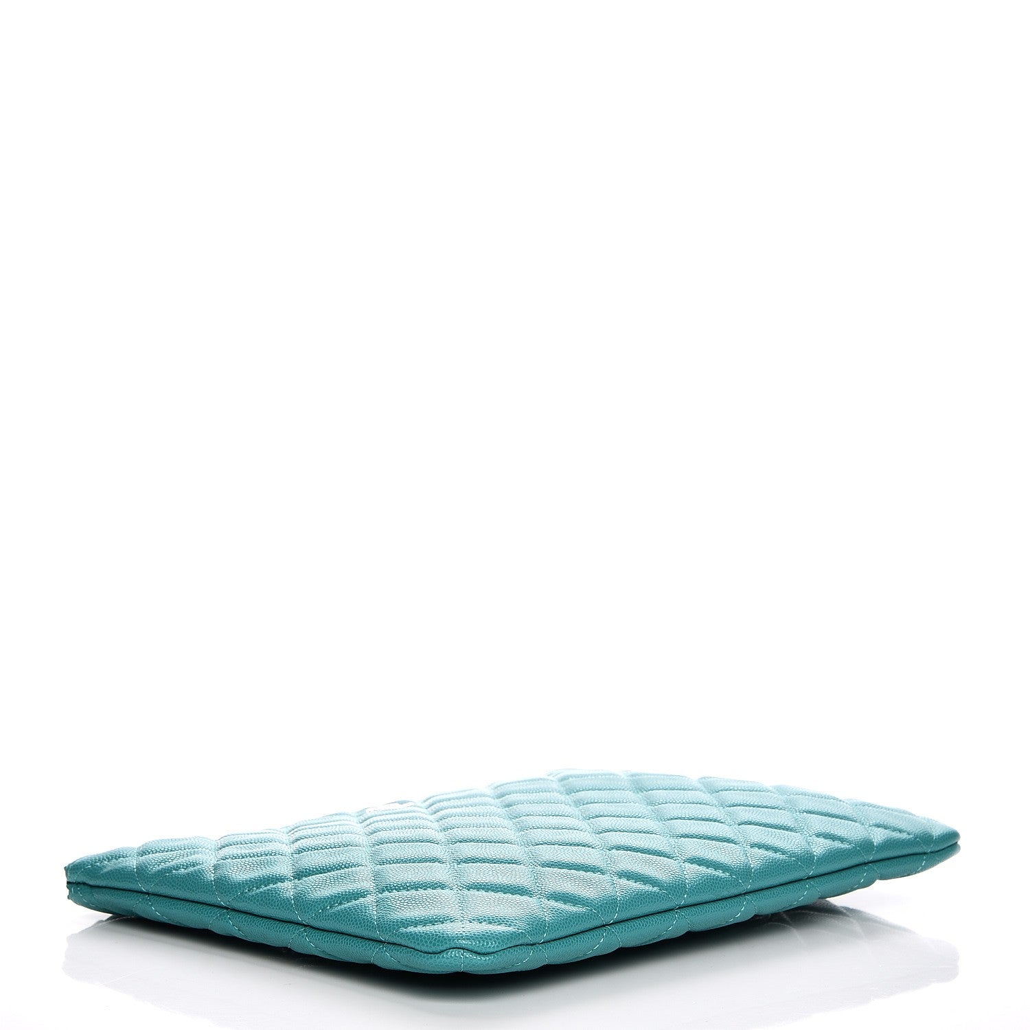 Chanel Iridescent Caviar Quilted Medium Cosmetic Case Turquoise 4 of 7