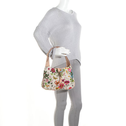 Gucci Canvas Floral Flora Small Jackie O Hobo White 2 of 7