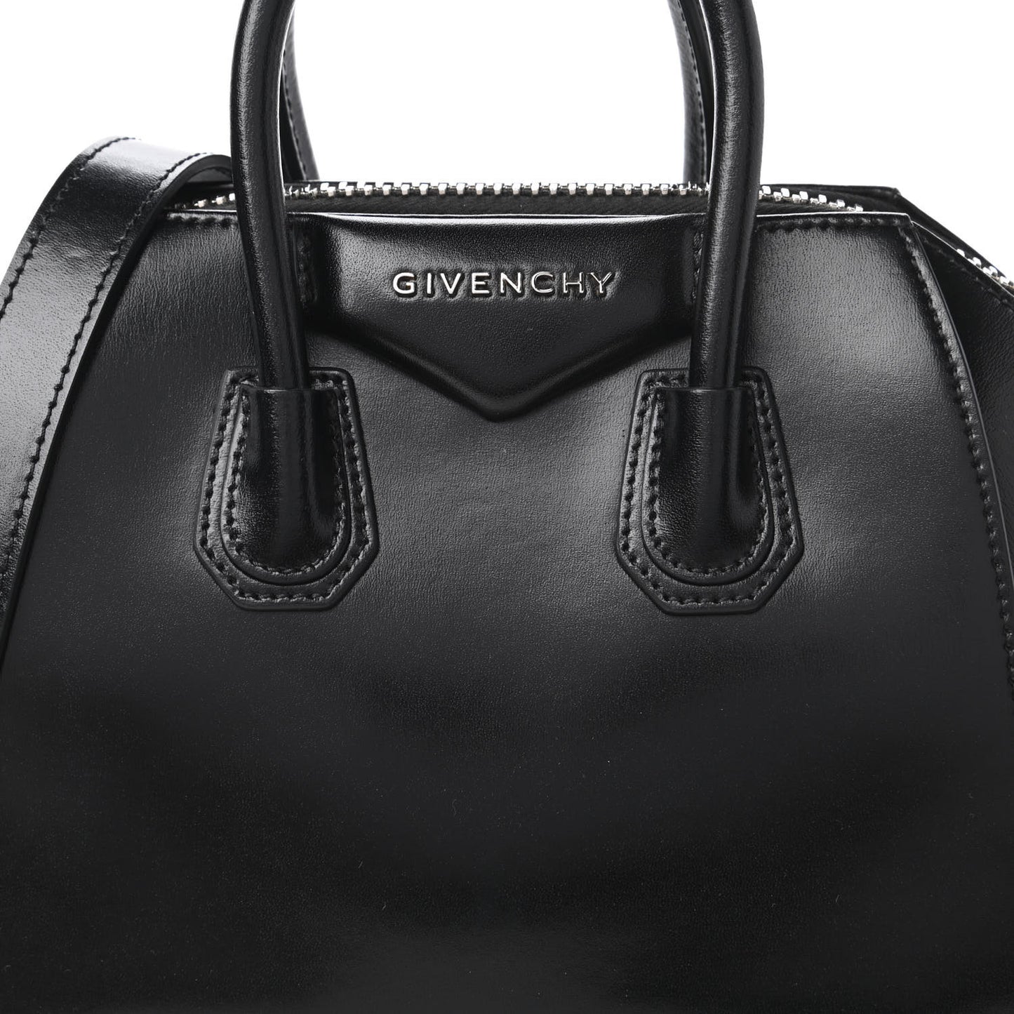 Shiny Lord Calfskin Mini Antigona Black