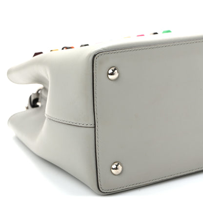 Fendi Vitello Baltico Dolce Studded Petite 2Jours Tote Ghiaccio Multicolor 8 of 10