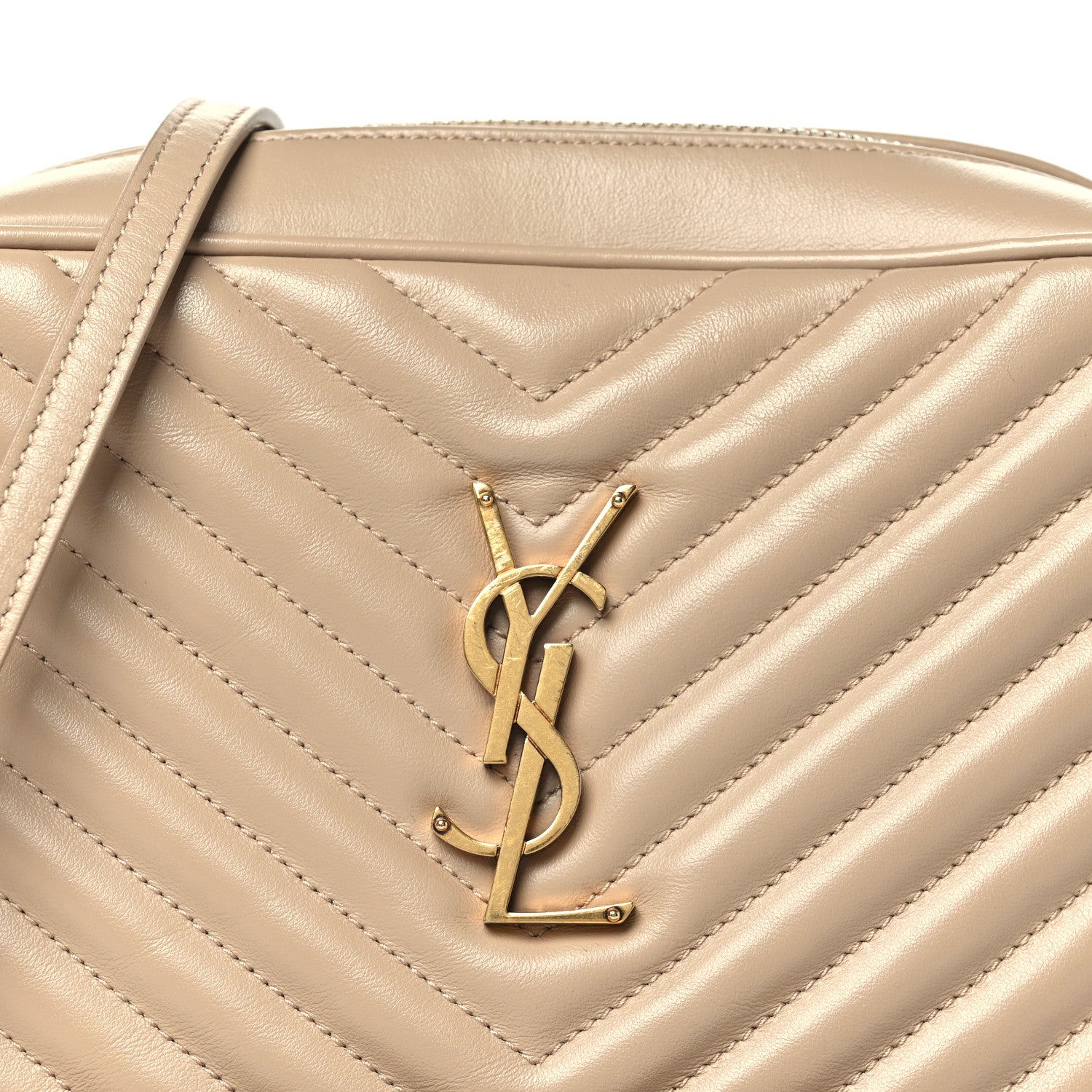 Saint Laurent Calfskin Matelasse Monogram Lou Camera Bag Dark Beige Dark Beige 3 of 11