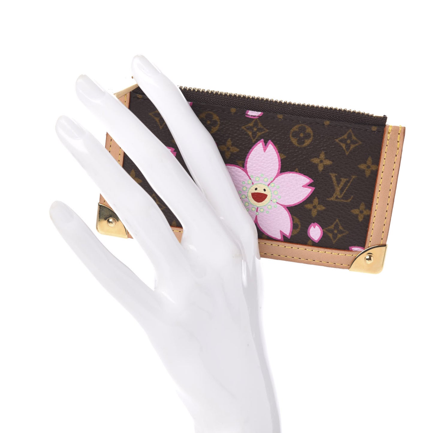 Monogram Cherry Blossom Key Pouch Brown