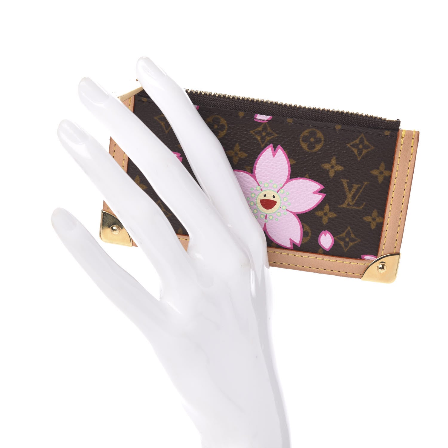 Louis Vuitton Monogram Cherry Blossom Key Pouch Brown 2 of 7