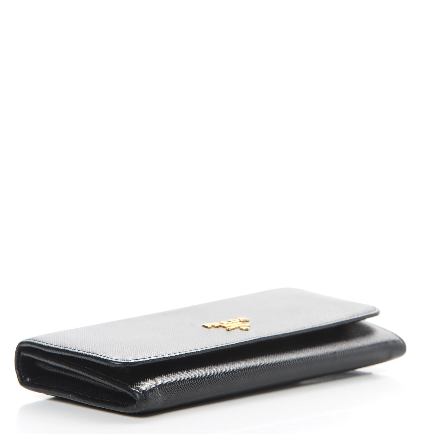 Prada Saffiano Metal Continental Flap Wallet Black 4 of 8