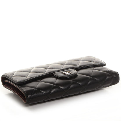 Chanel Lambskin Quilted Large Flap Wallet Black 4 of 8