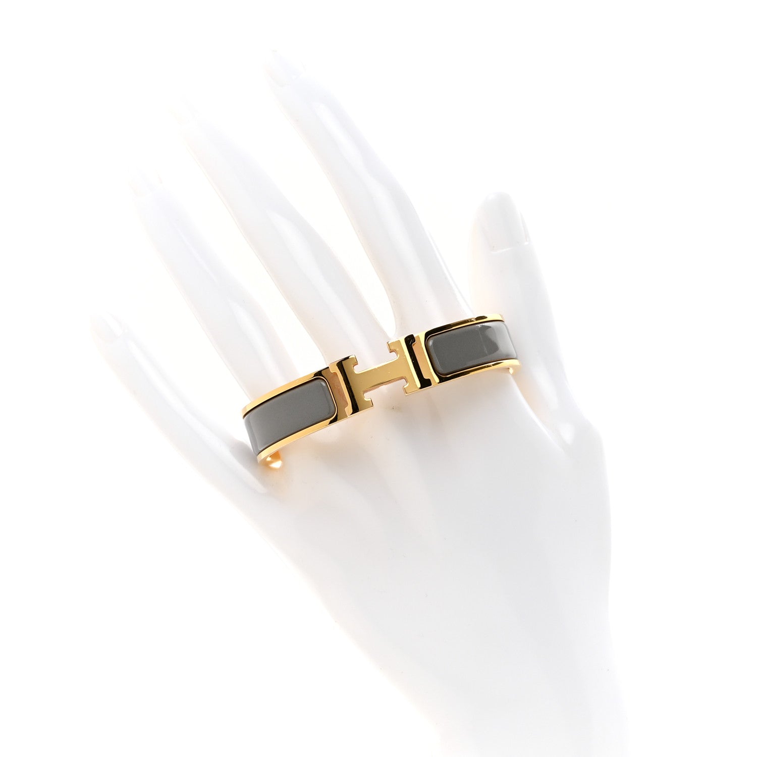 Hermes Enamel Narrow Clic Clac H Bracelet PM Gris Macadam 2 of 4