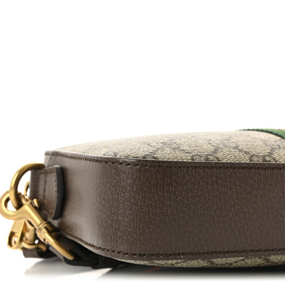 Gucci GG Supreme Monogram Textured Dollar Calfskin Web Ophidia Wristlet Shoulder Bag Beige Ebony New Acero 9 of 10