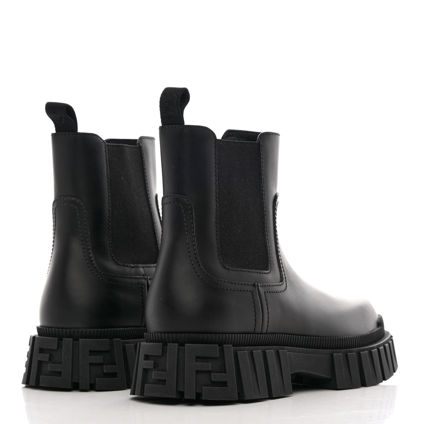 Calfskin Rubber Mens Fendi Force Chelsea Boots 9 Black