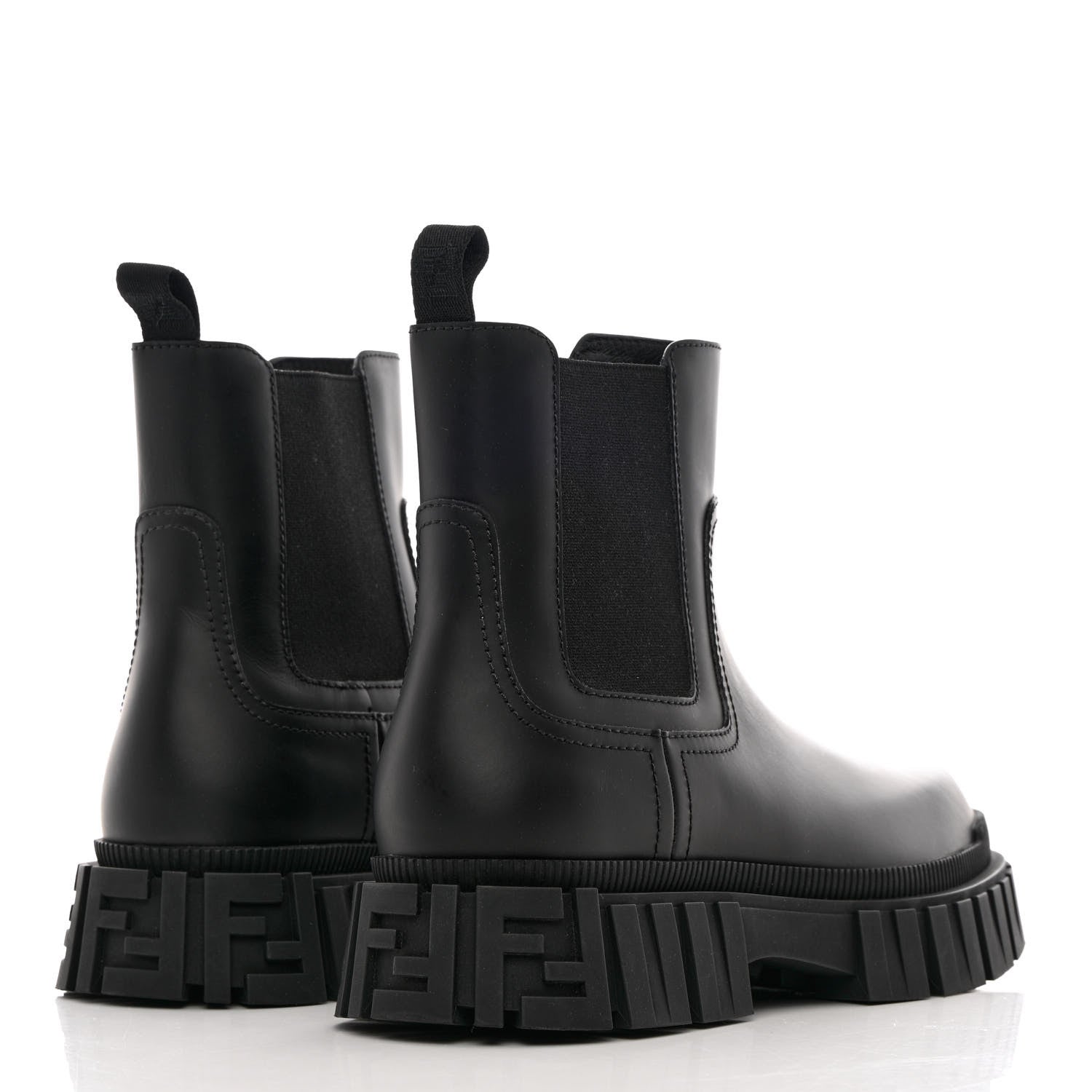 Fendi Calfskin Rubber Mens Fendi Force Chelsea Boots 9 Black 4 of 12