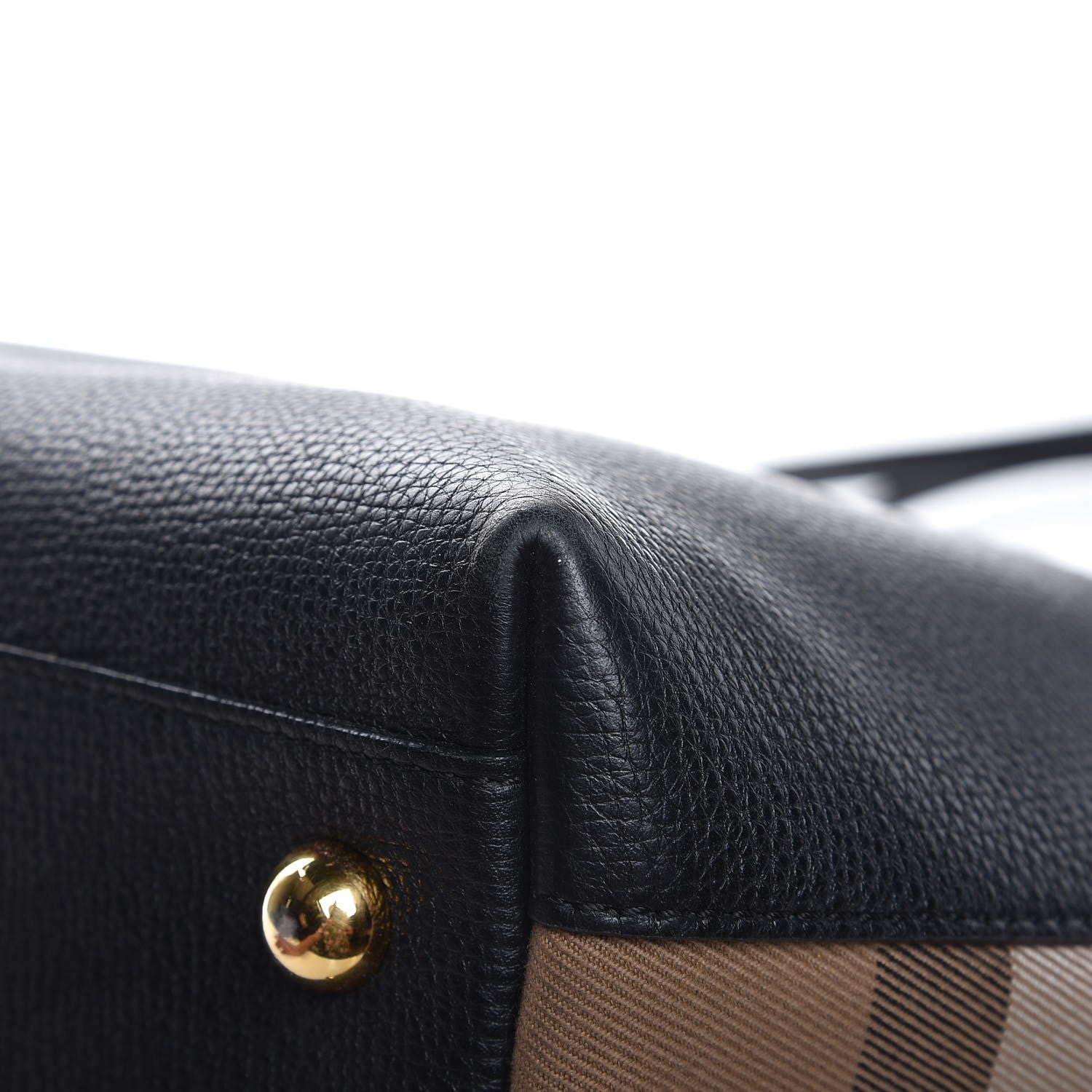 Burberry Derby Calfskin House Check Medium Welburn Tote Black 11 of 15