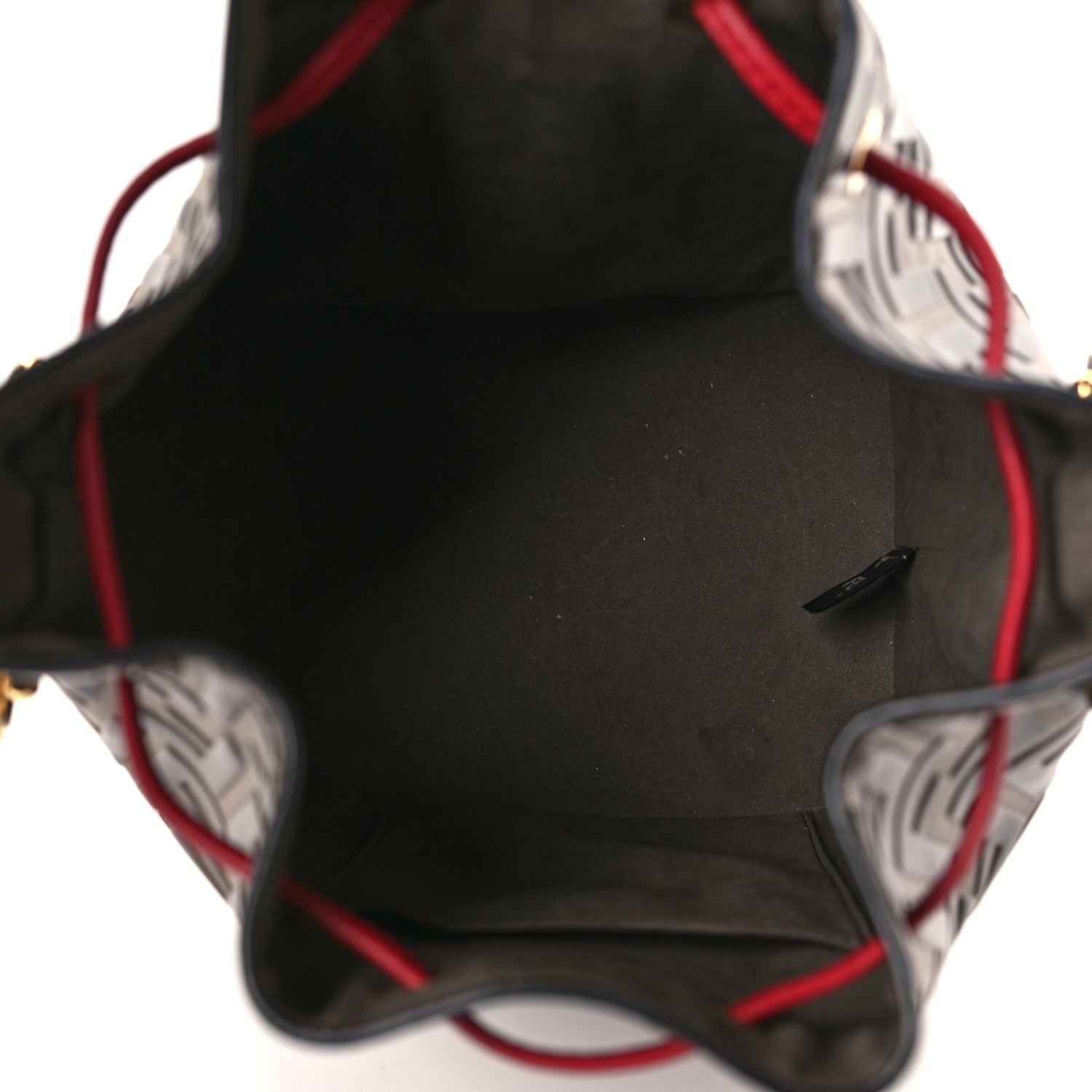 Fendi Vitello Grace F is Fendi Bi-Color FF 1974 Embossed Grande Mon Tresor Bucket Bag Maya Black Fragola 5 of 9