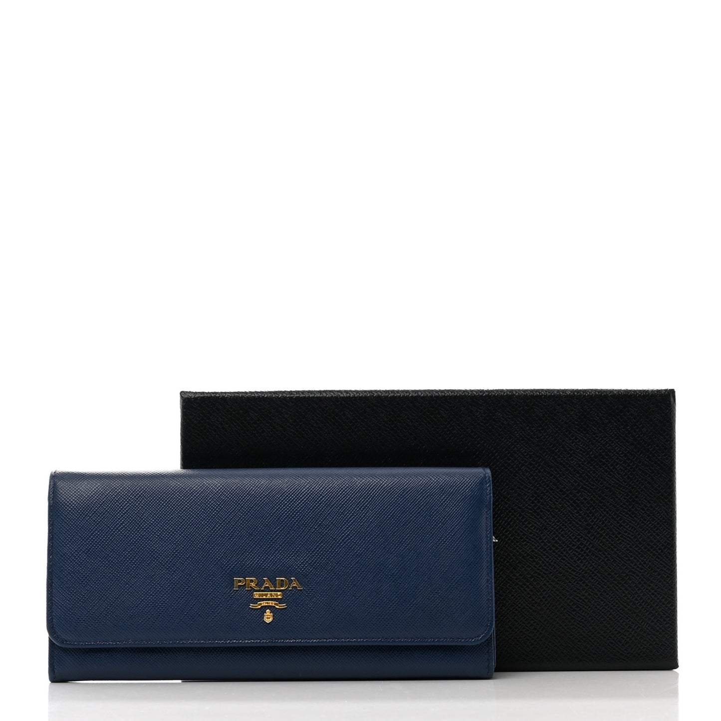Saffiano Metal Continental Flap Wallet Bleuette Lago White