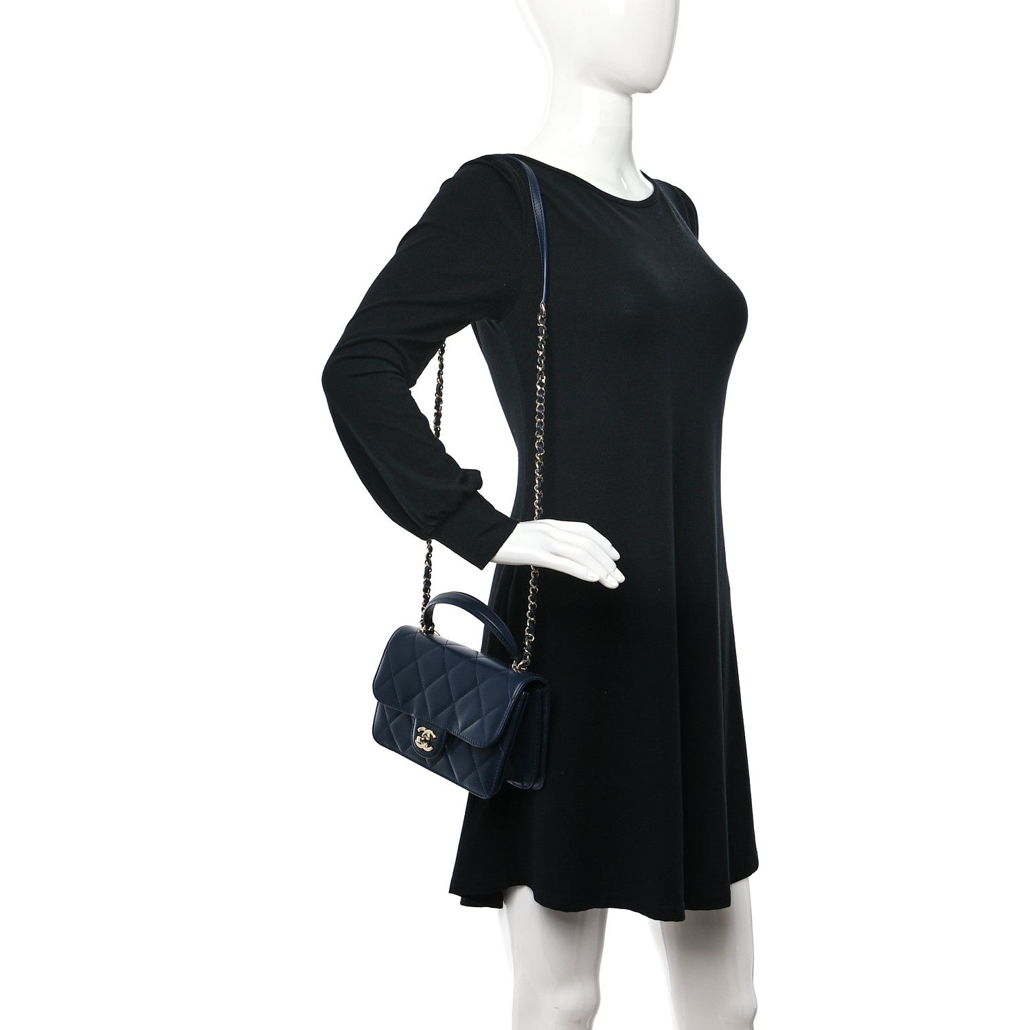 Chanel Calfskin Quilted Small Coco Lady Flap Navy 2 of 9