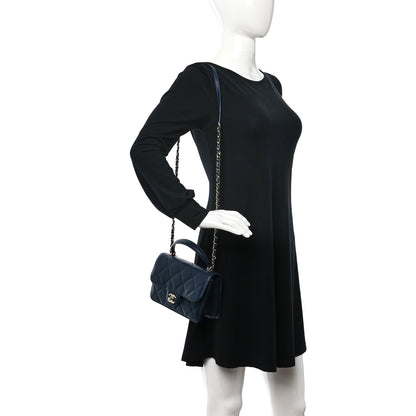 Chanel Calfskin Quilted Small Coco Lady Flap Navy 2 of 9