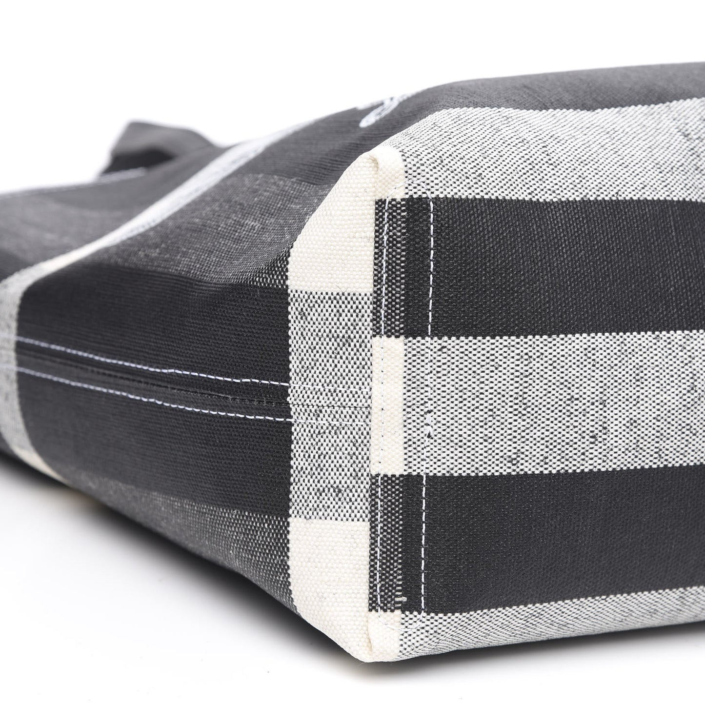 Coated Canvas Mega Check Medium Doodle Tote Black White
