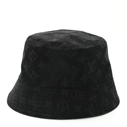Louis Vuitton Nylon Wool Monogram Reversible MNG Rain Bucket Hat M Black Navy 13 of 16