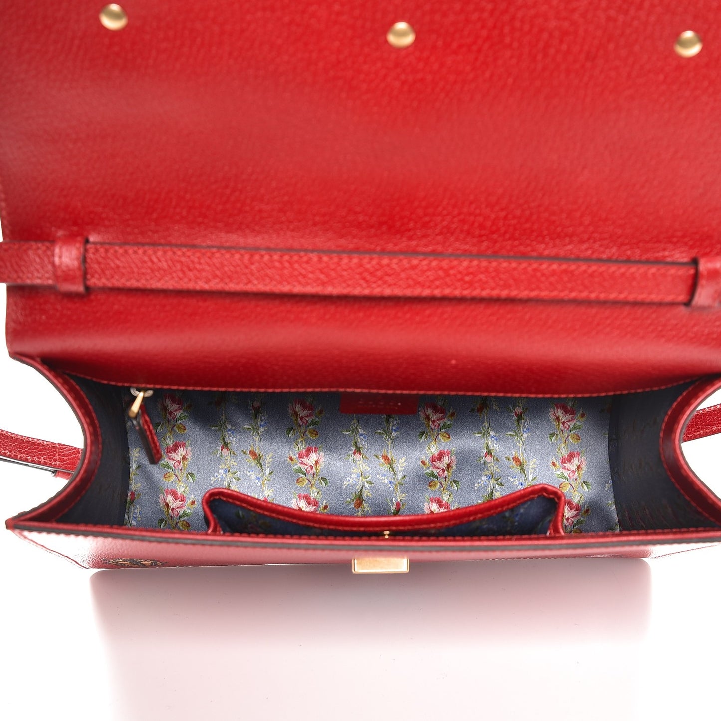 Calfskin Bamboo Web Medium Falena Moth Top Handle Bag Hibiscus Red