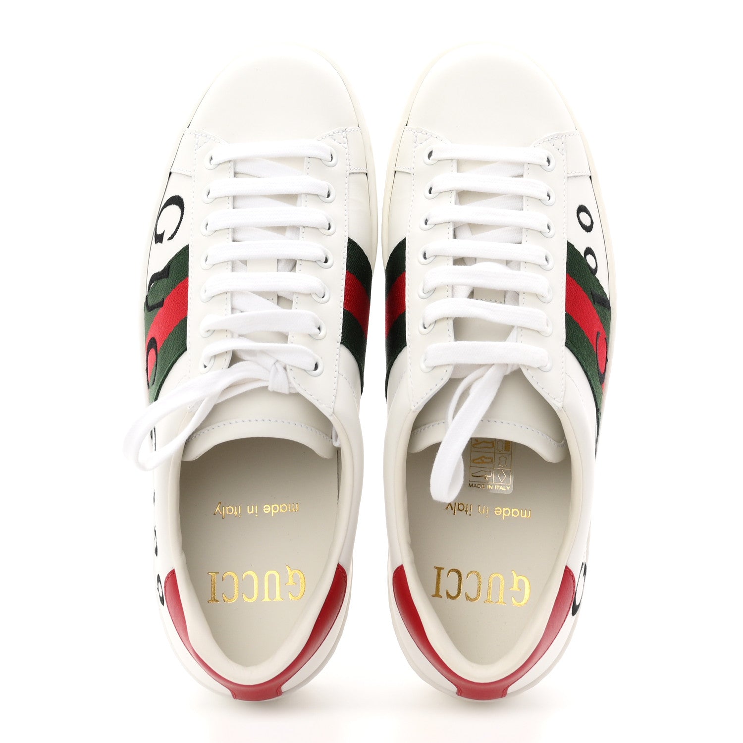 Gucci Calfskin Gucci 100 Mens Ace Sneakers 6 White Hibiscus Red 6 White Hibiscus Red 2 of 10