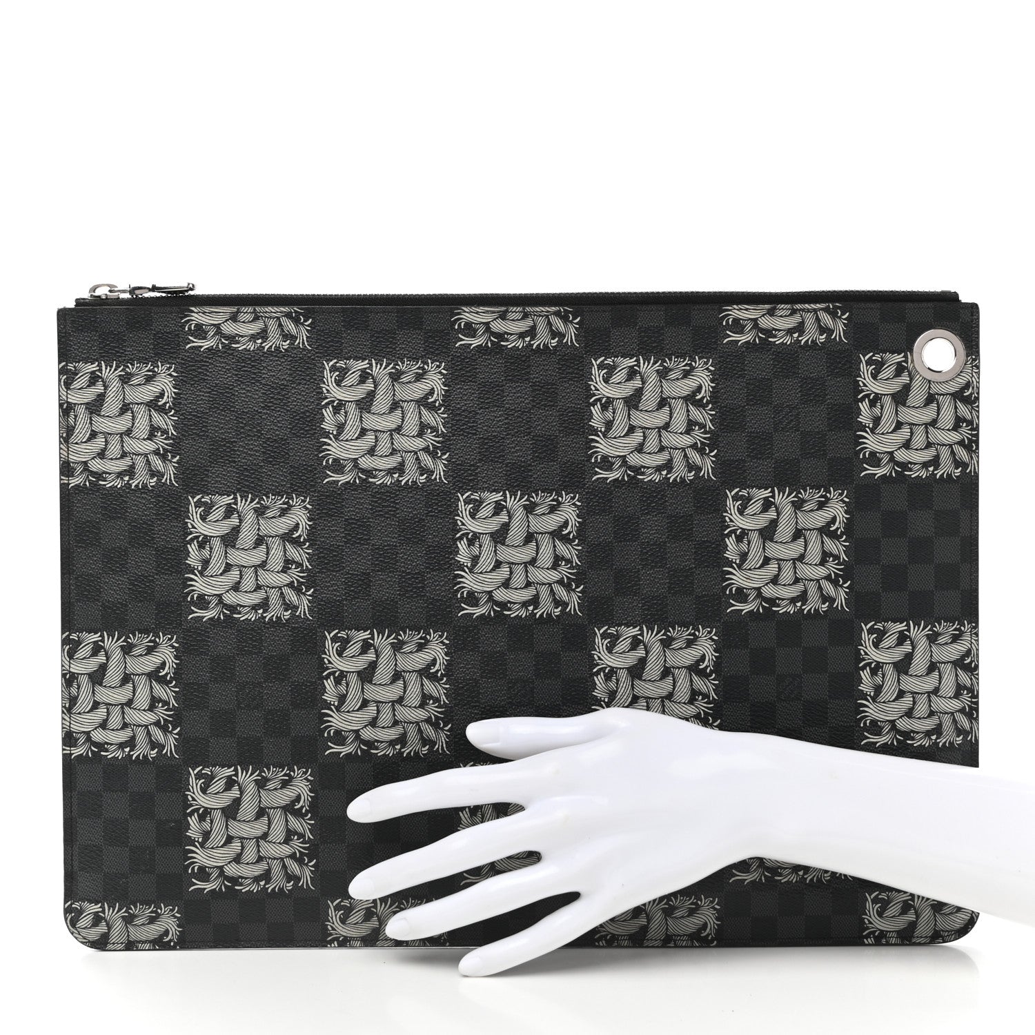 Louis Vuitton Damier Graphite Rope Pochette Jour GM White 2 of 10