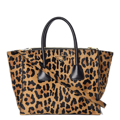 Prada Cavallino Leopard Print Twin Pocket Tote 1 of 15