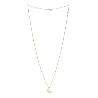 Van Cleef & Arpels 18K Yellow Gold Mother of Pearl Sweet Alhambra Butterfly Pendant Necklace 3 of 6