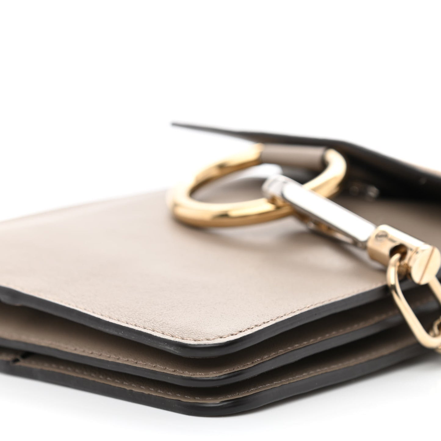 Suede Calfskin Mini Faye Bracelet Bag Motty Grey