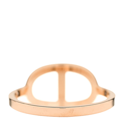 Hermes 18K Rose Gold Diamond MM Chaine d'Ancre Contour Ring 57 8 3 of 4