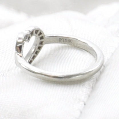 Tiffany Platinum Diamond Heart Ring 3.25 6 of 6
