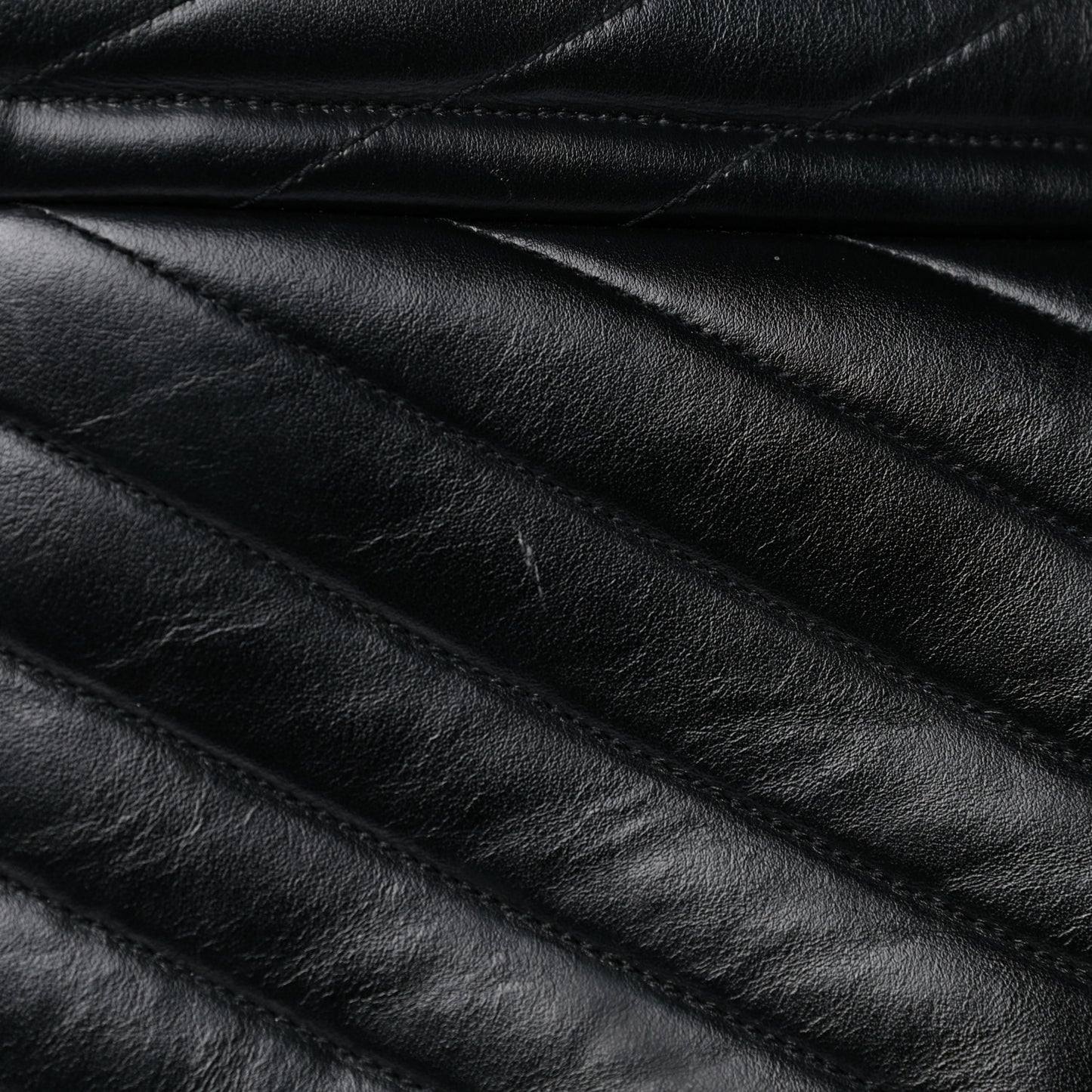 Calfskin Y Quilted Monogram Large Loulou Chain Satchel Black