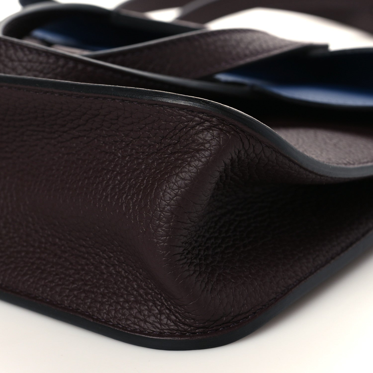 Hermes Taurillon Clemence Verso Halzan 25 Rouge Sellier Bleu Saphir 7 of 9