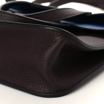 Hermes Taurillon Clemence Verso Halzan 25 Rouge Sellier Bleu Saphir 7 of 9