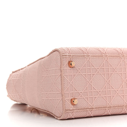 Christian Dior Canvas Embroidered Cannage Medium Lady D-Lite Pink 7 of 9