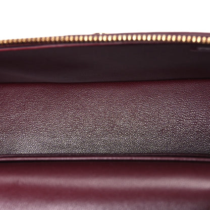 Chanel Calfskin Crocodile Embossed Crococo Top Handle Slim Vanity Case With Chain Dark Burgundy 5 of 12