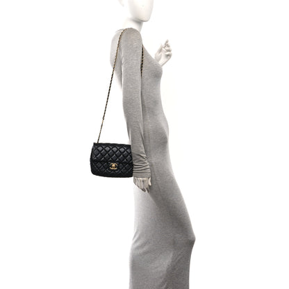 Chanel Lambskin Enamel Quilted Small Coco Hearts Square Flap Black 2 of 10