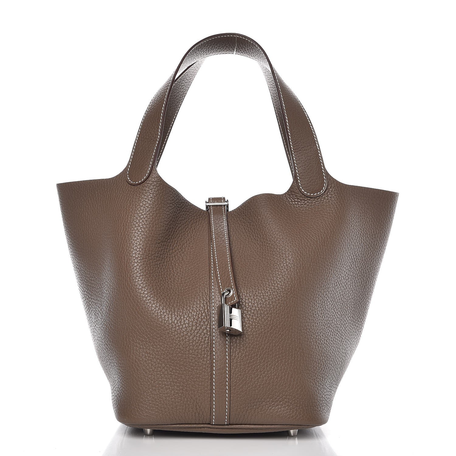 Hermes Taurillon Clemence Picotin Lock 22 MM Etoupe 1 of 9