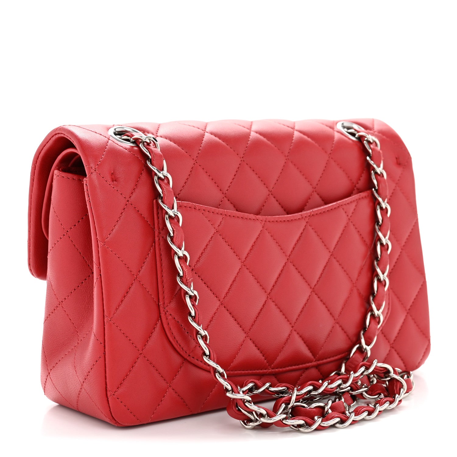 Chanel Lambskin Quilted Small Double Flap Dark Red 3 of 12