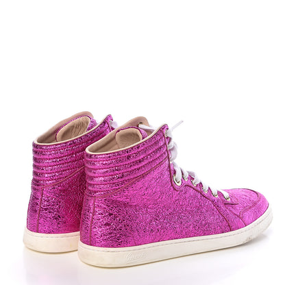 Gucci Galassia Womens High Top Sneakers 38.5 Fuxia 4 of 10