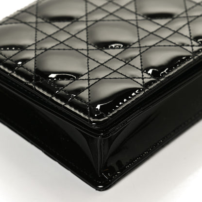 Christian Dior Patent Cannage Lady Dior Chain Wallet Black 21 of 29