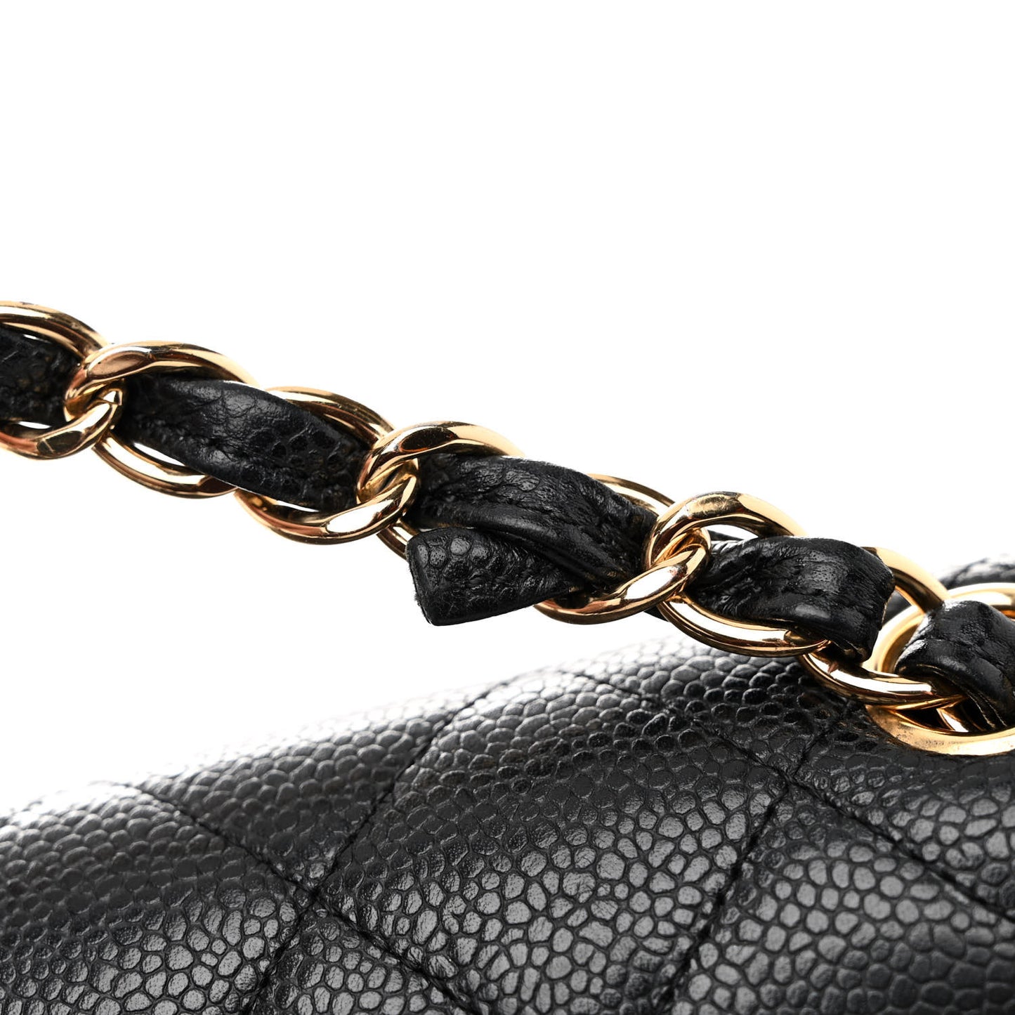 Caviar Quilted Jumbo Double Flap Black