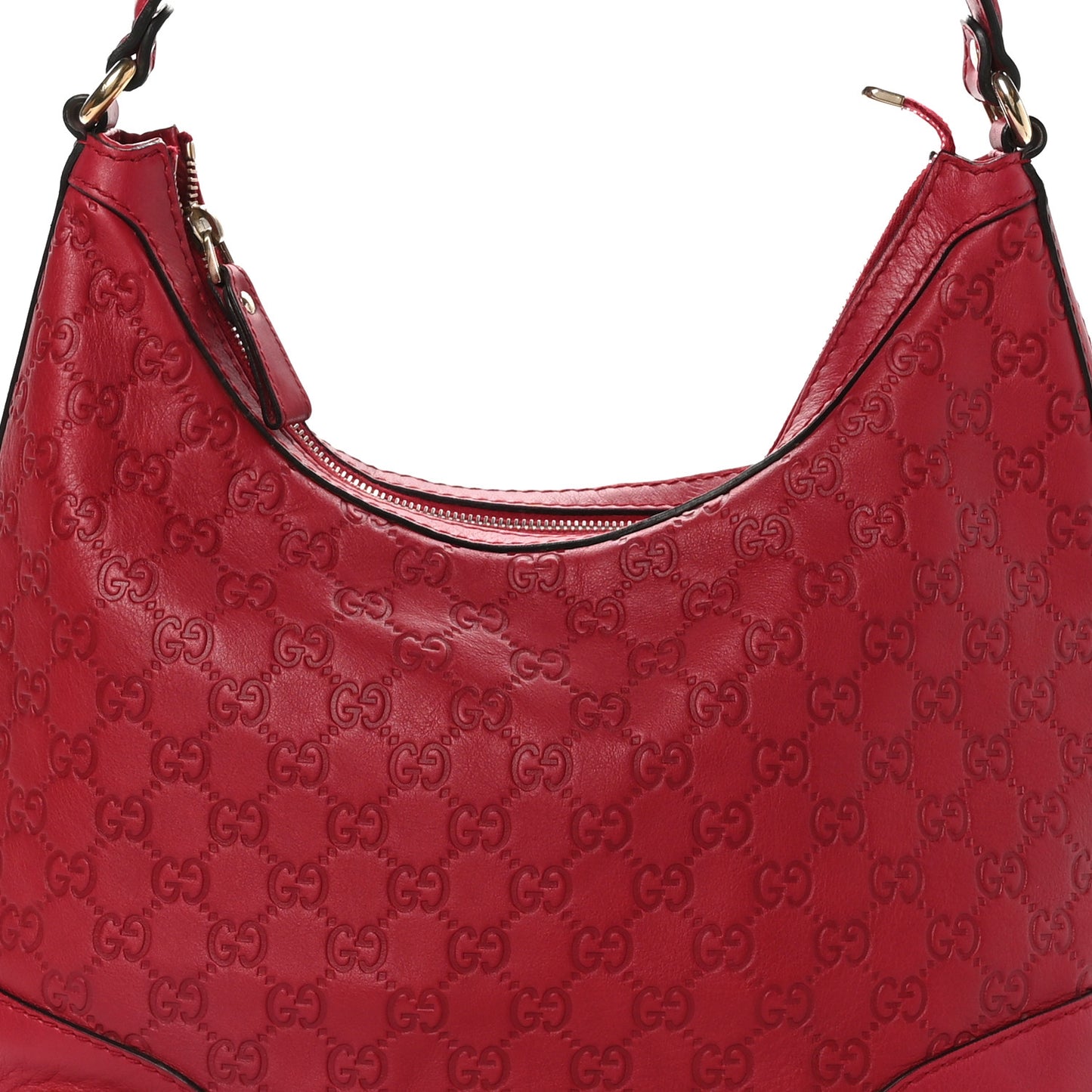 Guccissima Medium Lovely Heart Hobo Red