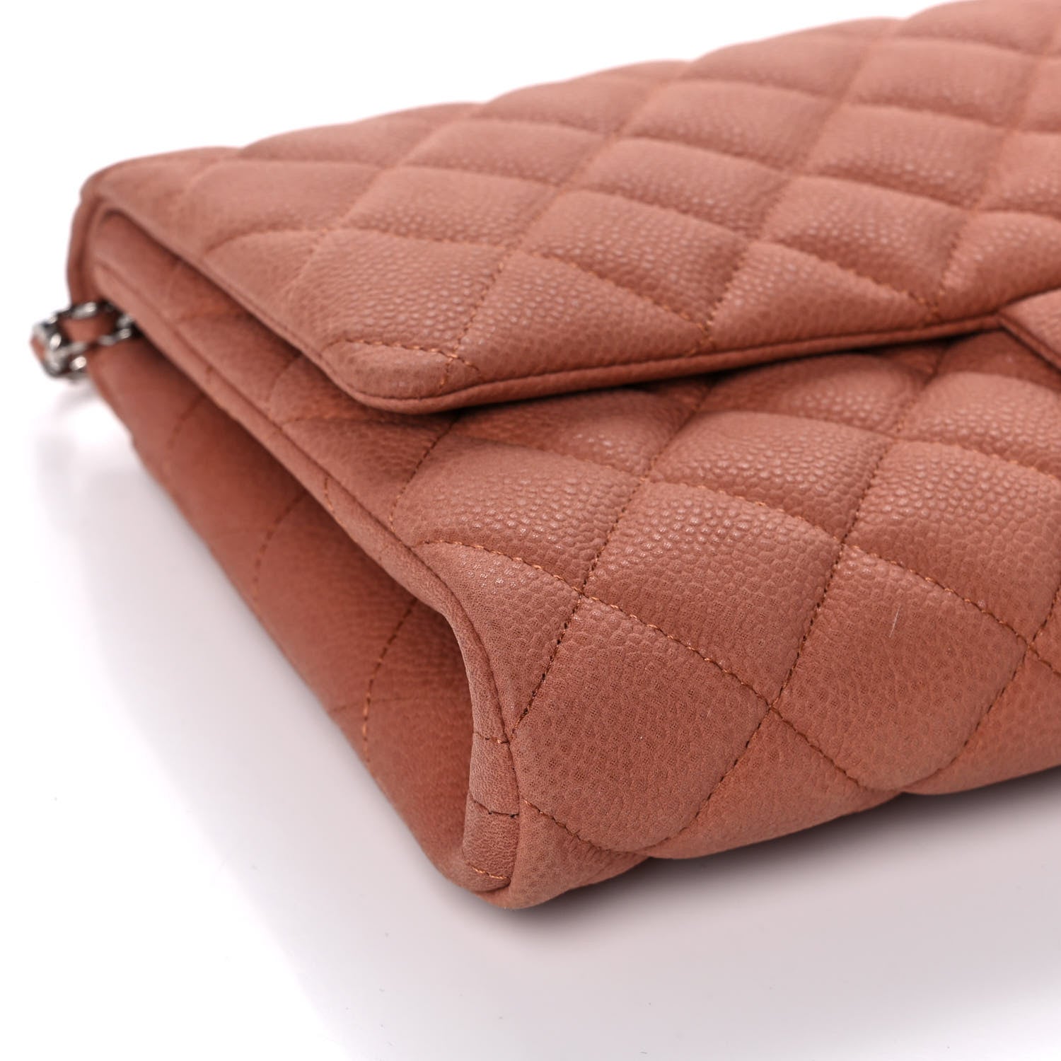 Chanel Iridescent Caviar Quilted Clutch With Chain Flap Light Brown 10 of 12