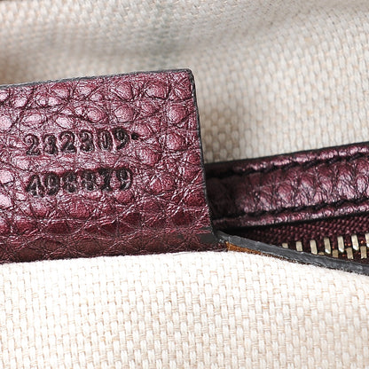 Gucci Metallic Cellarius Calfskin Medium Soho Shoulder Bag Classic Burgundy 7 of 10