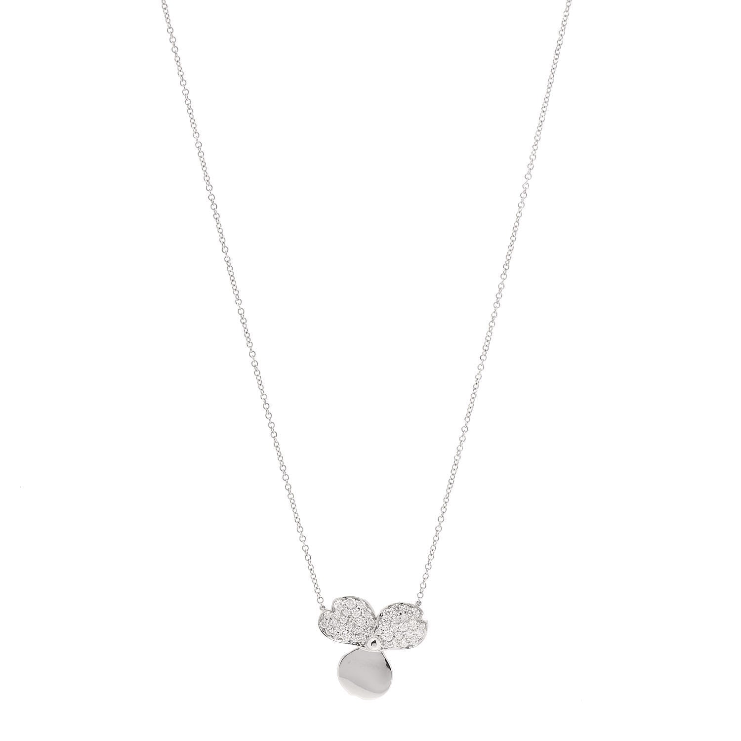 Tiffany Platinum Diamond Paper Flowers Pendant Necklace 1 of 6