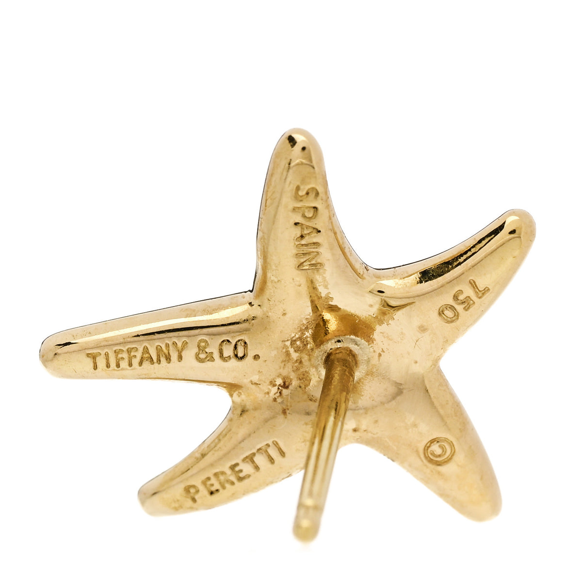 Tiffany 18K Yellow Gold Diamond Elsa Peretti Starfish Earrings 4 of 4