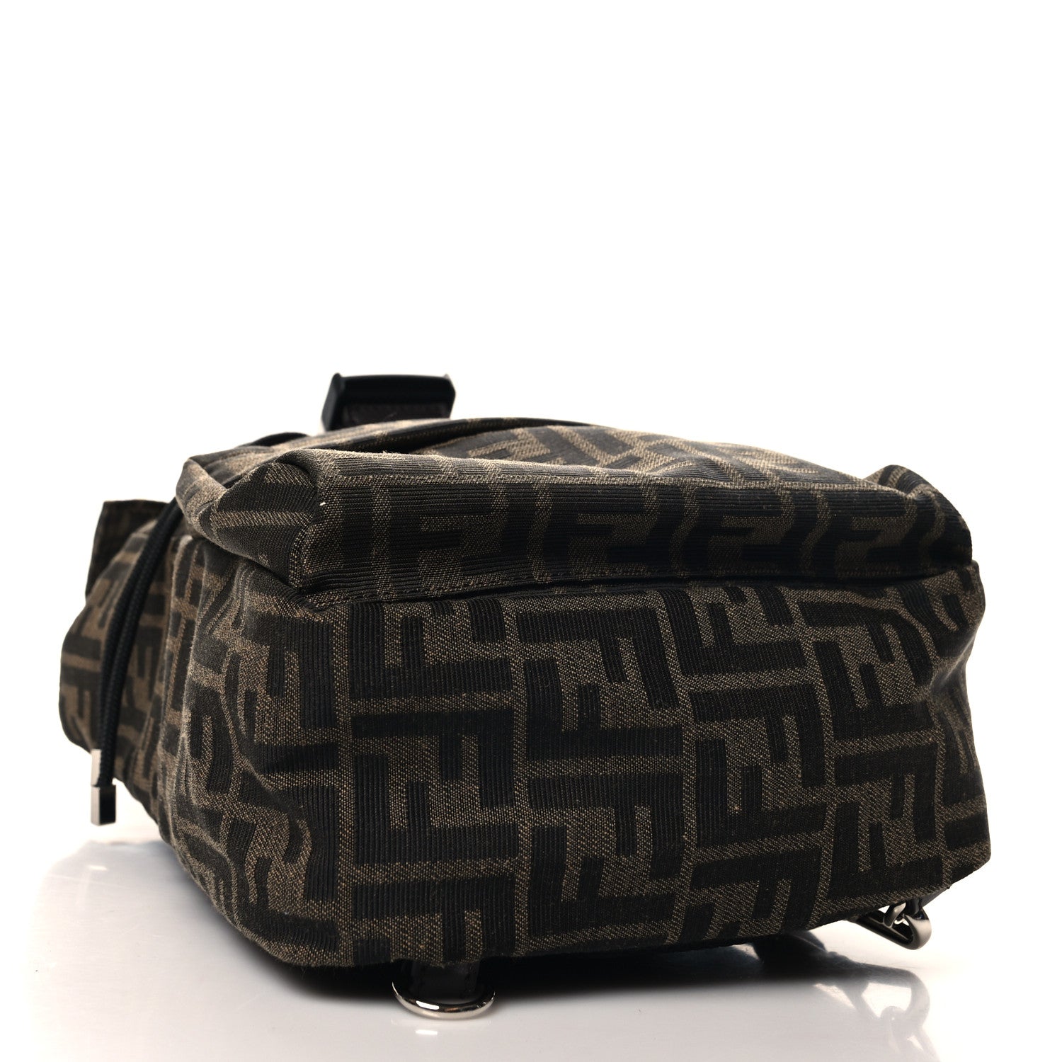 Fendi Recycled Fabric Jacquard Vitello Astro FF 1974 Small Fendiness Backpack Tobacco Moro Black 4 of 10