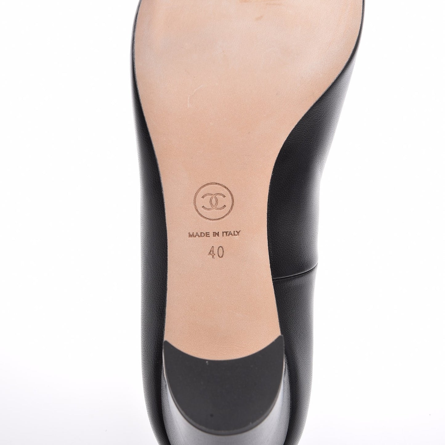Lambskin Peep Toe CC Pumps 40 Black